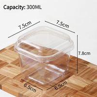 Boîte d'emballage transparente en PET pour dessert individuel, mini-gobelet carré pour mousse, tiramisu, gâteau, yaourt, gelée, impression personnalisée