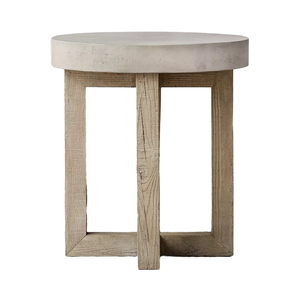 <span class=keywords><strong>Table</strong></span> d'angle <span class=keywords><strong>ronde</strong></span> en ciment ciré et béton, meuble de salon, style américain et moderne, <span class=keywords><strong>table</strong></span> de luxe - Product Image 2