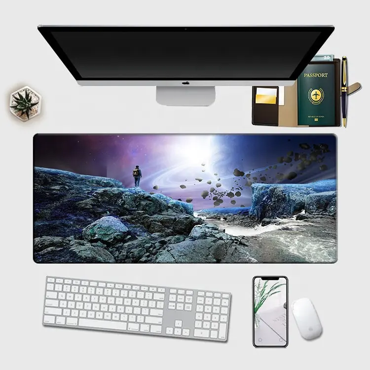 2024 LW New Arrival Keyboard Sublimation Mats Stitched Beautiful Scenery Xxl Mouse Pad Large Mousepad For Gaming