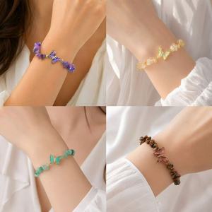 Bracelet en pierre naturelle pour femmes, bijoux de Style coréen, perles irrégulières, accessoire de mode fait à la main - Product Image 1