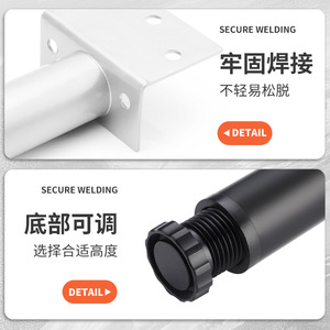 Pieds de meubles réglables en hauteur Thousand-centimeter Eye, noirs, pour meuble-lavabo, lit, meuble TV, table basse - Product Image 1