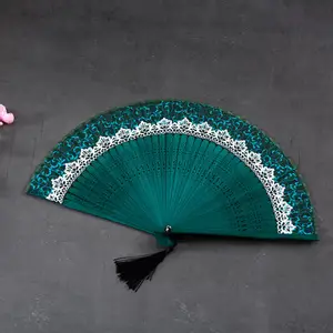 New Arrival Japeneses Black Leques Ladies Folding Silk Hand Fans,Wholesale Personalized Bamboo Fan Of Old Wedding Decoration