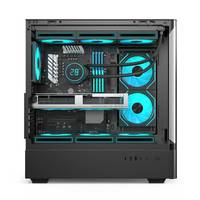 Unique Full-tower Black White CPU Gaming Computer Cases & Towers Wholesales Atx Gaming Pc case with Screen Lcd Display