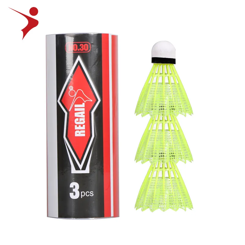 Regail cheap plastic badminton shuttlecoke 3 pc in tube Provide customized nylon badminton balls