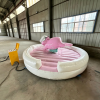 Jeu de rodéo mécanique cochon rose mignon, machine d'amusement électrique à balançoire, tapis de rebond gonflable, pour la location événementielle et les foires