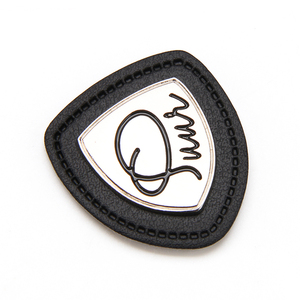 Logotipo personalizado PU Leather <span class=keywords><strong>Garment</strong></span> Labels com placa de metal para Jeans Bags Hats - Product Image 2