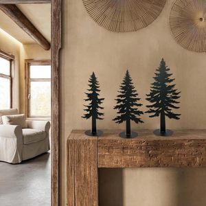 Decoración de <span class=keywords><strong>Pino</strong></span> de Hierro Estilo Rústico de 3 Piezas con Diseño Art <span class=keywords><strong>Deco</strong></span> para Chimenea y Centro de Mesa Navideño Rústico - Product Image 2