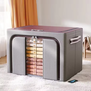 Đa Năng Vải Hộp Lưu Trữ Với Dây Kéo Cửa Sổ Duy Nhất Mạnh Mẽ Khung Thép Cho Tủ Quần Áo Giày Sách Đồ Chơi Quần Áo Lưu Trữ - Product Image 6