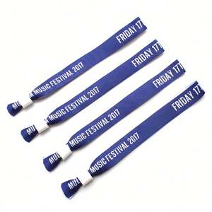 Correa de muñeca de tela con bloqueo de barril personalizado, pulsera de satén para eventos con logotipo de Festival - Product Image 2