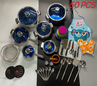 Offre Spéciale Style Africain 30/50 Pièces Ensemble de Vaisselle et Batterie de Cuisine en Acier Inoxydable Accessoires de Cuisine