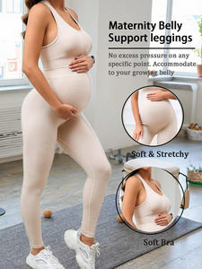 FLW Leggings de soutien-gorge sans coutures pour femmes, ensemble 2 pièces, ensemble de maternité, entraînement, yoga, tenue décontractée - Product Image 5