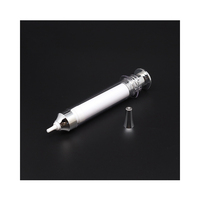 Flacon seringue airless de luxe argenté portable 5ml 10ml pour crème et lotion cosmétiques avec pompe pulvérisatrice pour injection
