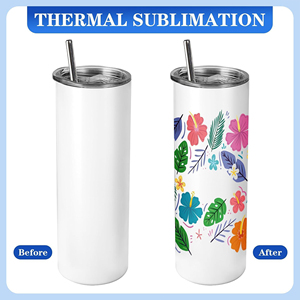 Metallo 20oz <span class=keywords><strong>Tumbler</strong></span> in acciaio inox sublimazione Blanks stampante lato dritto tazza a bocca larga con coperchio tazza - Product Image 5