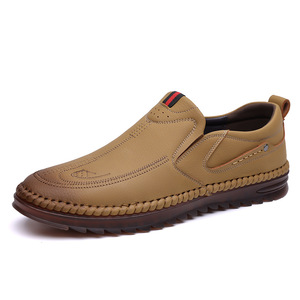 Mocasines casuales de cuero para hombre, transpirables, de tacón bajo, con suela de goma, cosidos a mano, para conducir y para el tiempo libre. - Product Image 5