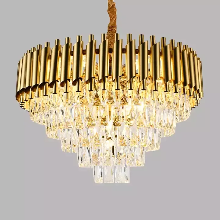 Hugo Moderne Voorraad Grote Italiaanse Gouden Bruiloft Kristal Plafond Luxe Kroonluchter Hanglampen Voor Woonkamer