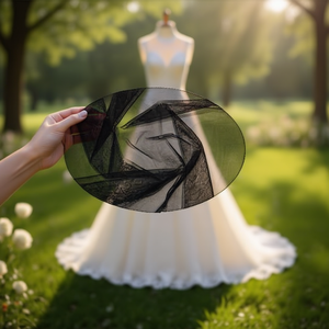 Tessuto in pizzo nero ILAN 150x200cm per accessori abito da sposa - Product Image 1