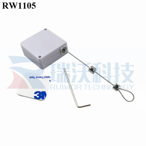 RUIWOR RW1105 Vierkante Intrekbare <span class=keywords><strong>String</strong></span> Reel Plus Adjustalbe Lasso Lus door Metallic Lock Inbussleutel voor Sieraden Security Display - Product Image 3