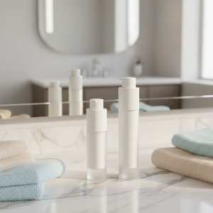 15ml 30ml 50ml Serum Clear White Plastic Cosmetic Lotion Airless Twist <b>Pump</b> <b>Bottle</b> Luxury for Skincare with <b>Pump</b> - Product Image 4