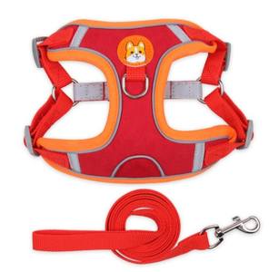 Ensemble de <span class=keywords><strong>harnais</strong></span> en laisse pour <span class=keywords><strong>chien</strong></span>, tailles réglables réfléchissantes, boucle en métal antichoc, sans danger pour les petits et moyens chats et chiens. - Product Image 2