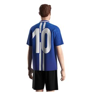 Camiseta de Fútbol Bordada con Cuello Polo en V y Tela de Secado Rápido, Ideal para Apoyo en el Campo y Eventos del Club - Product Image 4