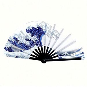 Abanico Plegable de Bambú de Alta Calidad con Varillas Resistentes, Estilo Arte Folclórico, Ideal para Festivales y Fiestas del Año Nuevo Chino - Product Image 1