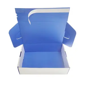 Customized Logo Corrugated Self Seal Postal Blue Mailing Carton Self Adhesive Tear Away Strips Shipping Zipper Gift Box