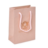 Sacs de shopping en papier enduit recyclable avec logo personnalisé de luxe, poignée en corde de coton, produits ménagers personnalisables