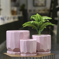 Nouvelle pot en céramique pour succulentes, grande taille, légère, durable, écologique, style chinois minimaliste, sculptée à la main, avec trou de drainage