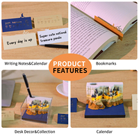 Bloc-notes créatif 2027 avec éclairage LED, style film Harry Potter, château de Poudlard, bloc de construction 3D, calendrier, bloc-notes mémo