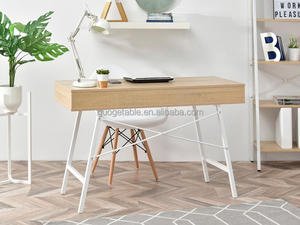 Tối giản hiện đại kim loại x-chân thiết kế máy tính bảng không gian tiết kiệm hiệu quả bàn văn phòng với 2 ngăn kéo lưu trữ cho không gian làm việc - Product Image 6