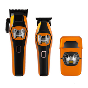 Tondeuse à <span class=keywords><strong>cheveux</strong></span> étanche à faible bruit 8000-13000 tr/min, <span class=keywords><strong>longue</strong></span> autonomie, pour coupes rapides et coiffures décontractées, kit rasoir avec base de charge - Product Image 1