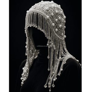 時代を超越した高級クリスタルチェーンパールアクセサリーウェディングアクセサリーラインストーンホワイトヘッドウェアブライダルチェーンウェディングジュエリー - Product Image 6