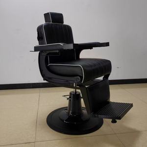 Wholesale Price Luxury Aluminum Frame Vintage Gold Hair Salon Furniture Barber <b>Chair</b> for Men - Product Image 6