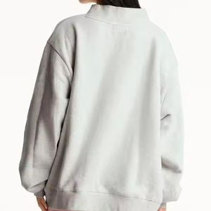 Sudadera de cuello alto para mujer con logo personalizado, 100% algodón suave, estilo urbano, bordada, tipo jersey, forro polar, oversize - Product Image 2