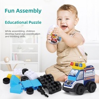 Juguete de Bloques de Construcción de Plástico Sorpresa, Coche de Bomberos de 40 Piezas para Armar, Vehículo de Construcción DIY para Fiestas Infantiles, Venta al Por Mayor