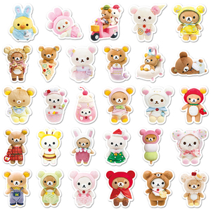54 pièces haute qualité Kawaii décoration autocollants personnalisés impression étanche <span class=keywords><strong>Manga</strong></span> Anime Rilakkuma autocollant - Product Image 4