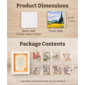 Mini puzzles magnétiques - Autocollants magnétiques pour réfrigérateur avec peintures de Van Gogh pour la décoration de la cuisine et du bureau - Product Image 6