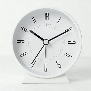 Reloj Despertador Simple con Carcasa Metálica Blanca de 3.5 Pulgadas, Función de Repetición y Luz Nocturna - Product Image 2