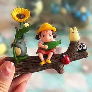 Modèle de paysage miniature, jouets d'animation <span class=keywords><strong>Studio</strong></span> Ghibli, <span class=keywords><strong>Totoro</strong></span>, petits accessoires, prunes de dessin animé, esprit de suie, artisanat décoratif - Product Image 4