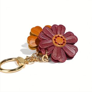 Elegant Design Flower Keychain Classic PU Leather Floral Bag <b>Charm</b> Creative New KeyChain Bag Pendant Purse <b>Keyring</b> - Product Image 3