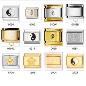 Stainless steel modular <b>bracelet</b> with creative irregular shapes, DIY <b>bracelet</b>, <b>cute</b> black series, Italian design, assembled - Product Image 6