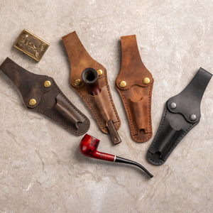 Pochette de tabac en cuir faite à la main cadeau de voyage pour père étui de tuyau en cuir véritable ceinture attachée Cigarette manchon homme cadeau - Product Image 1