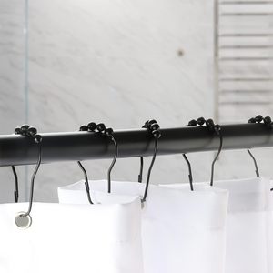 YIWANG venta al por mayor negro Matel baño ducha cortina anillo ganchos - Product Image 4