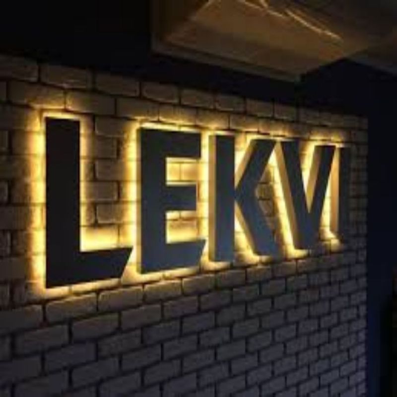 Gold Color Backlit Led Sign Customization