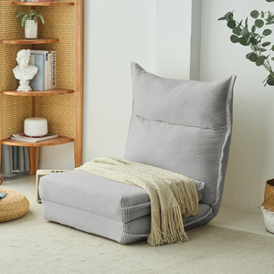 Lazy <b>Sofa</b> <b>Bed</b> Corduroy Foldable Tatami <b>Chair</b> Coffee Color For Living Room Bedroom Adults And Elderly - Product Image 2