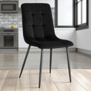 Sedia da Pranzo Ergonomica con <span class=keywords><strong>Schienale</strong></span> <span class=keywords><strong>Alto</strong></span>, Stile Nordico, Moderna, Imbottita in Tessuto a Righe con Base in Velluto - Product Image 3