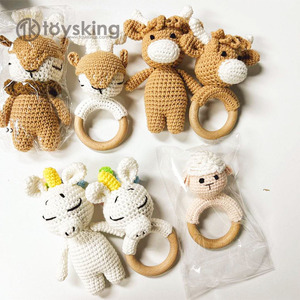 ToysKing Fabricantes de juguetes de ganchillo para seguridad Bebé recién nacido <span class=keywords><strong>Bebe</strong></span> Amigurumi Animales Sonajero Regalos para venta de ETSY - Product Image 1