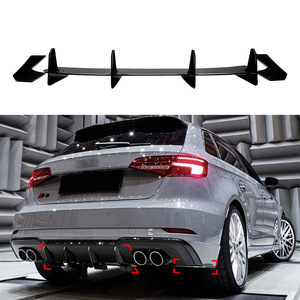 Audi S3 8V Hatchback Rear Diffuser Blade Style Glossy Black 2017 2020 Retrofit Upgrade Part - Product Image 1
