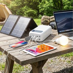 Batterie externe solaire personnalisée 24000 mAh LiFePO4, charge rapide 100W pour iPhone, lampe torche LED, urgence extérieure - Product Image 1