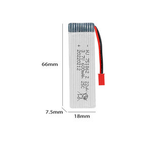 中国制造商 <span class=keywords><strong>3</strong></span>.7V 600mAh 751862 可充电聚合物锂电池组，适用于遥控玩具飞机和无人机 - Product Image 6